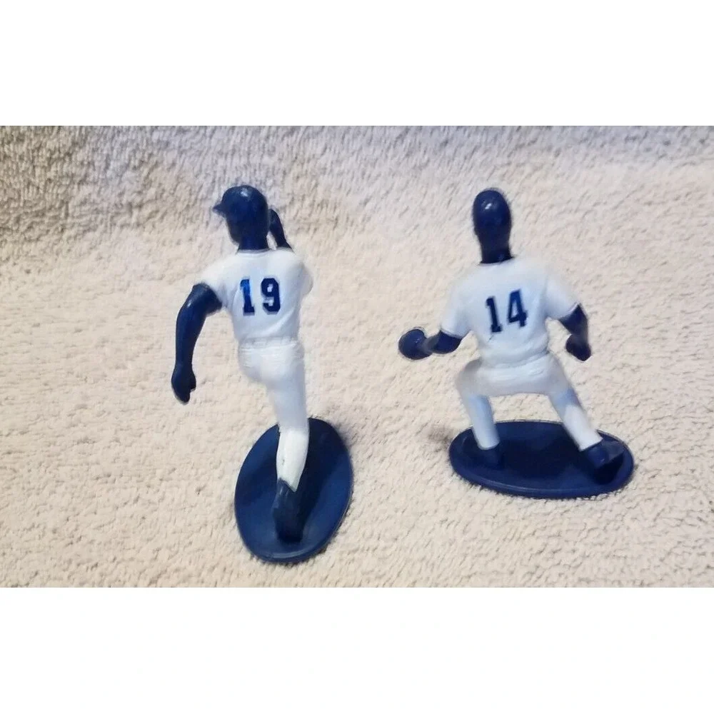 Lot 2 Football Guys Kaskey Infielder Runner Figure 2005 Cake Topper Blue White